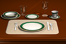 Full Placesetting of surface editable dishes. Flatware & glassware not included.